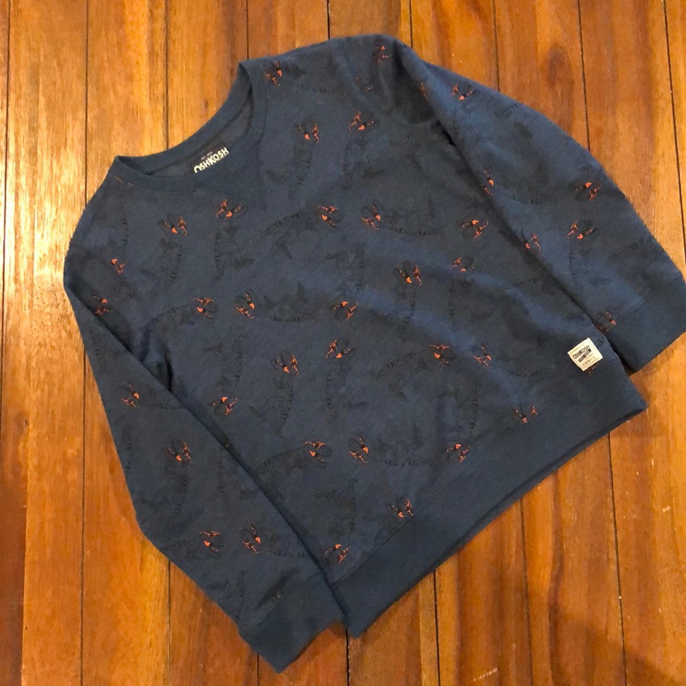 OshKosh Boys Dinosaur Sweatshirt Blue Size 14